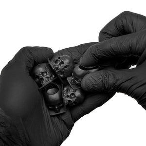 Saferly Skull Silicone Ink Caps —Size #16 (Large) — Bag of 200 — Pick Color - Ultimate Tattoo Supply