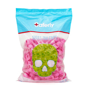 Saferly Skull Ink Caps — Size #16 (Large) — Bag of 200 - Ultimate Tattoo Supply