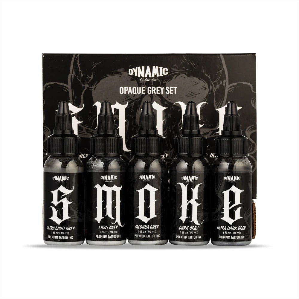 Dynamic Smoke Opaque Grey Set — 5 1oz Bottles - Ultimate Tattoo Supply