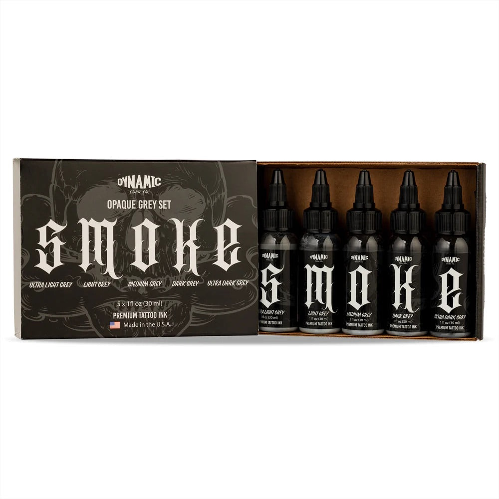 Dynamic Smoke Opaque Grey Set — 5 1oz Bottles - Ultimate Tattoo Supply