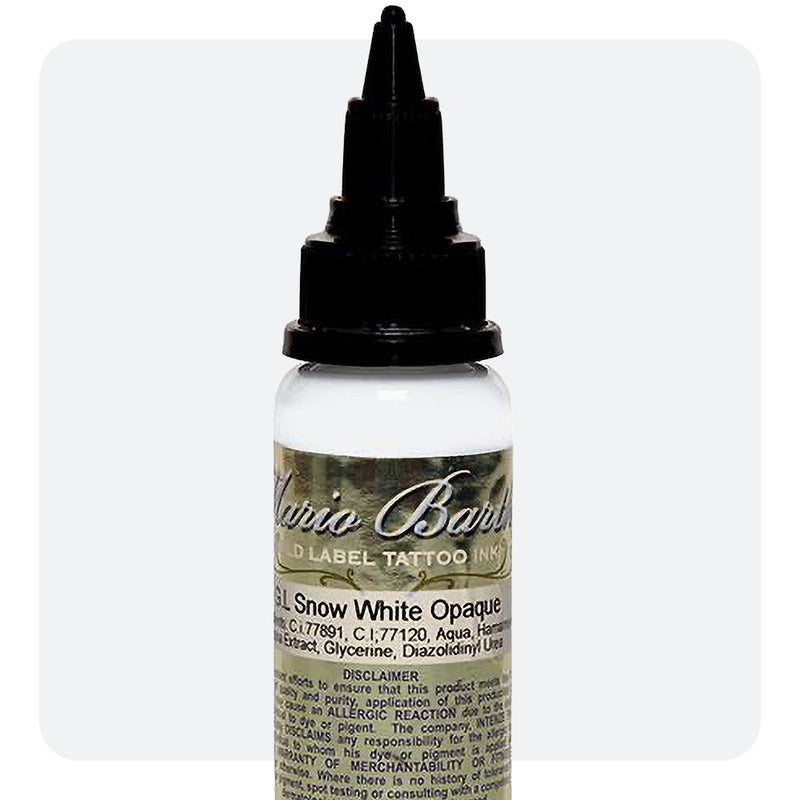 Snow White Opaque Mario Barth Gold Label — Intenze Tattoo Ink — 1oz Bottle - Ultimate Tattoo Supply