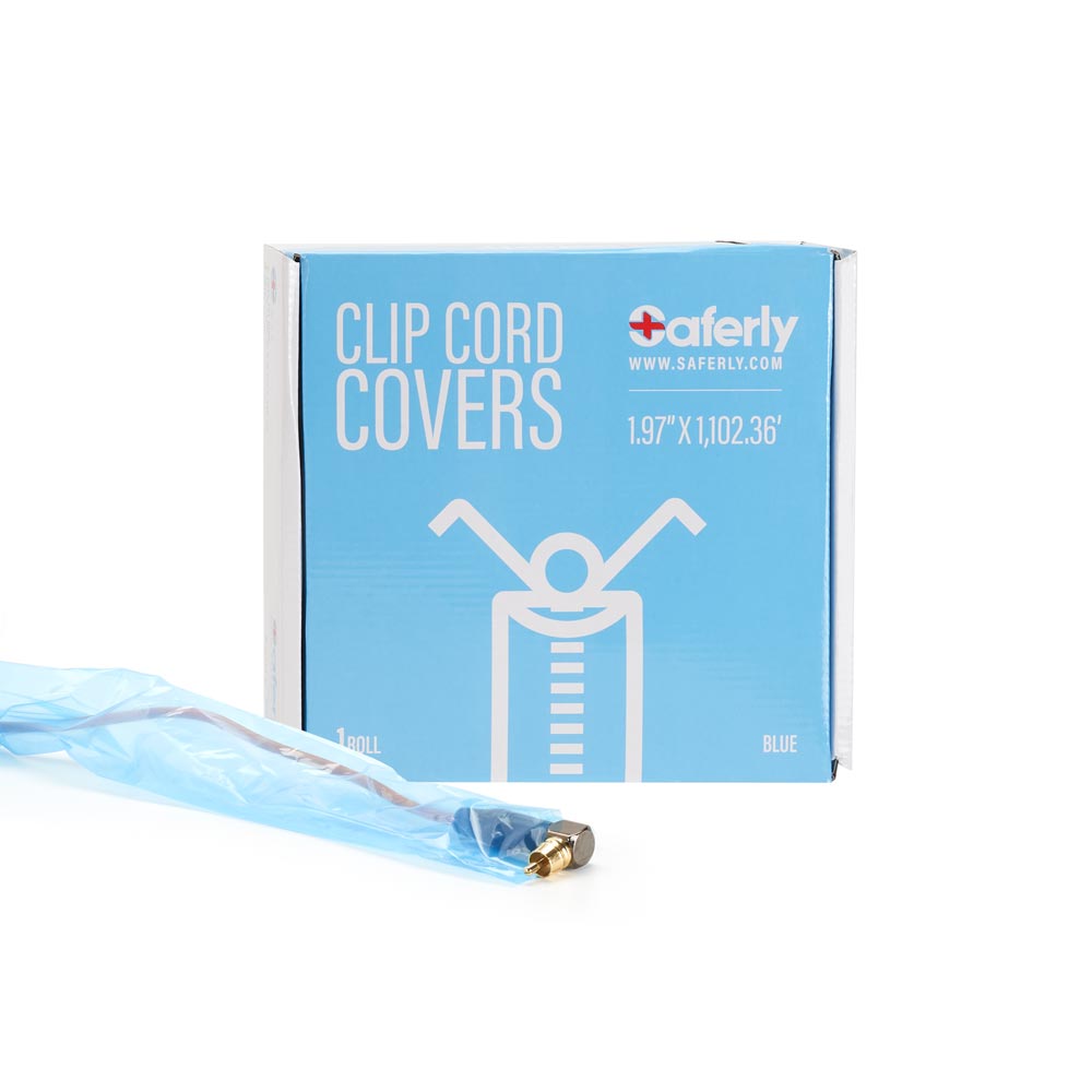 Saferly Clip Cord Sleeves + Machine Bags — Blue — Cut-to-Length Roll - Ultimate Tattoo Supply