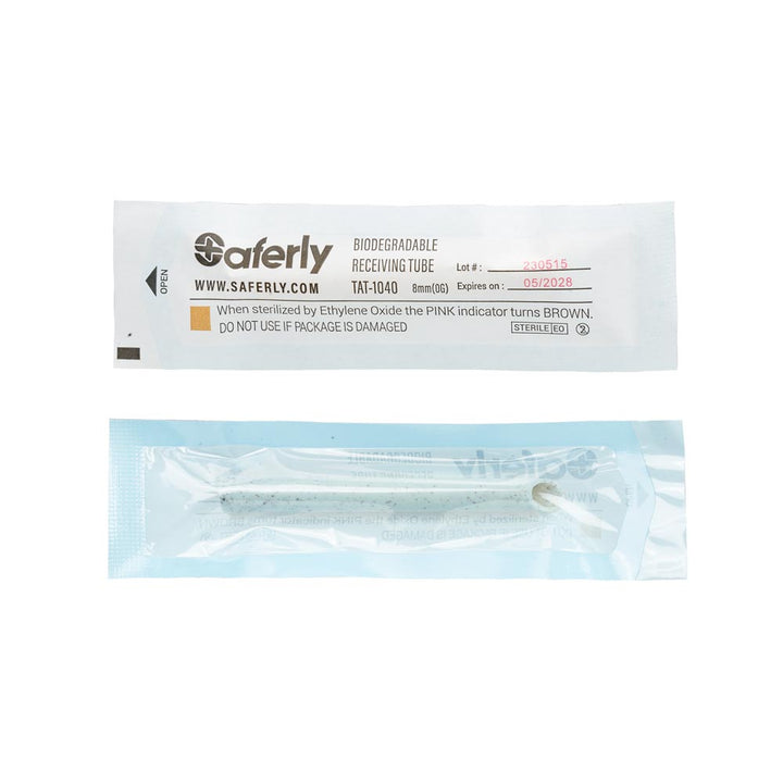 Saferly Biodegradable Receiving Tubes — Box of 50 — Pick Size - Ultimate Tattoo SupplySaferly Biodegradable Receiving Tubes — Box of 50 — Pick Size