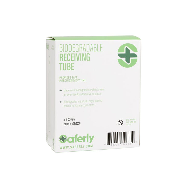 Saferly Biodegradable Receiving Tubes — Box of 50 — Pick Size - Ultimate Tattoo SupplySaferly Biodegradable Receiving Tubes — Box of 50 — Pick Size