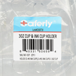 Saferly Acrylic Rinse Cup + Ink Cap Holder - Ultimate Tattoo Supply
