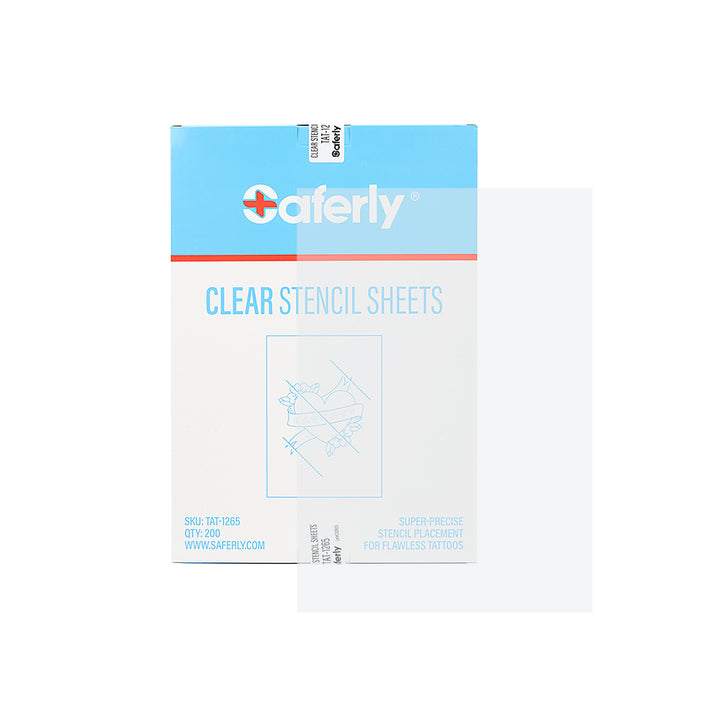 Saferly Clear Tattoo Stencil Insert — 8-1/2" x 11” — 200 Sheets - Ultimate Tattoo Supply