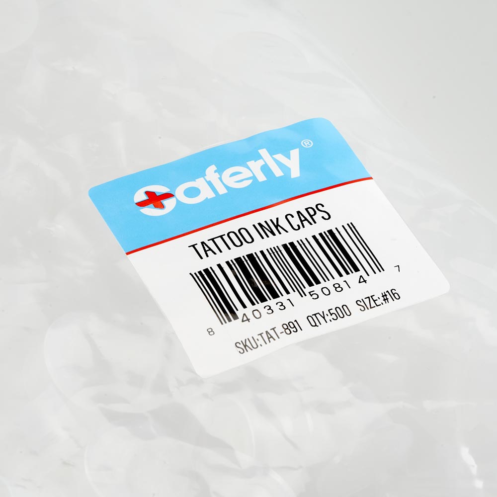 500 Saferly Ink Cups with Base Size # 16 for Tattoo Ink - Ultimate Tattoo Supply