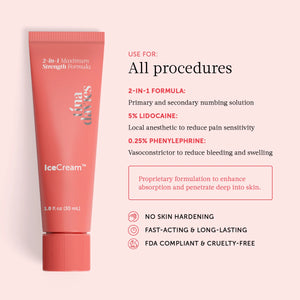 Tina Davies IceCream™ Topical Anesthetic — 1oz Tube - Ultimate Tattoo Supply