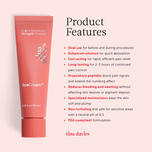 Tina Davies IceCream™ Topical Anesthetic — 1oz Tube - Ultimate Tattoo Supply