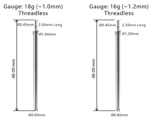 2” Sterilized Piercing Tapers for 16g or 18g Internally Threaded or Threadless Jewelry — Box of 100 - Painful Pleasures