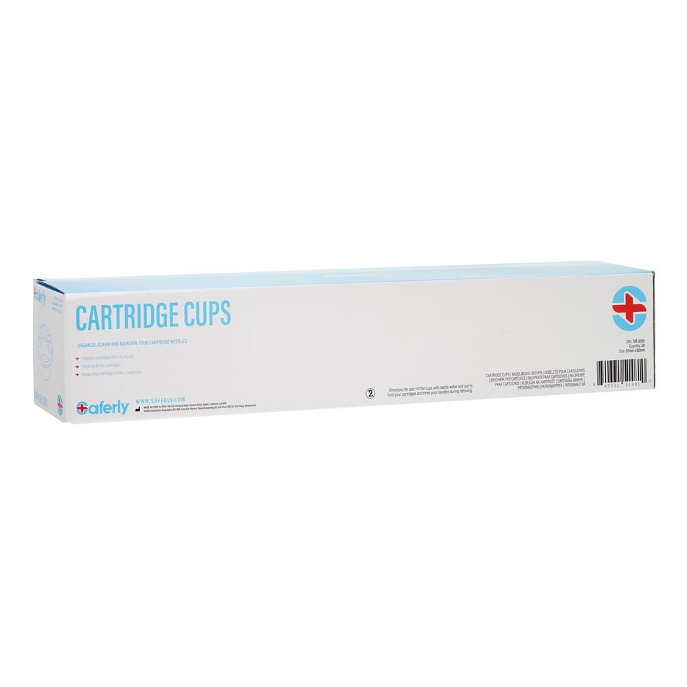 Saferly Cartridge Cups — Box of 50 Rinse Cups + 50 Cartridge Holder Lids - Ultimate Tattoo Supply