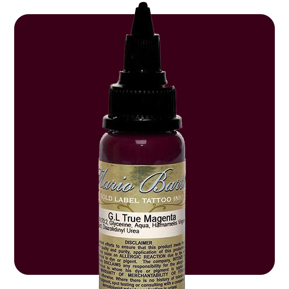 True Magenta Mario Barth Gold Label — Intenze Tattoo Ink — 1oz Bottle - Ultimate Tattoo Supply