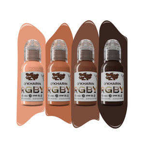 Sasha O’Kharin RGBY Skin Tone Red Mini Set of 4 Colors — World Famous — 1oz - Ultimate Tattoo Supply