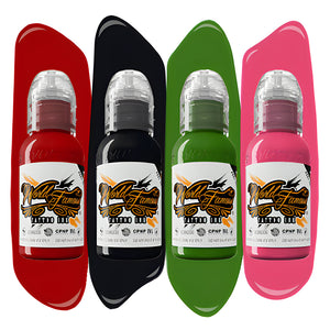 World Famous Watercolor Mini Set — 4 1oz Bottles - Ultimate Tattoo Supply