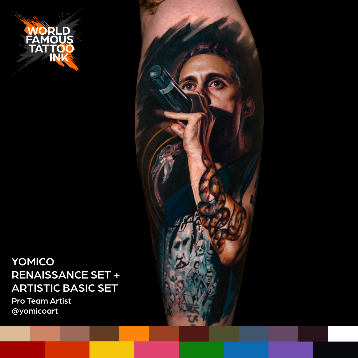 PRE-ORDER Yomico Moreno Renaissance Set — World Famous Tattoo Ink — 1oz - Ultimate Tattoo Supply