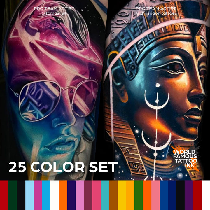 World Famous 25 color bottle set — 1oz - Ultimate Tattoo Supply