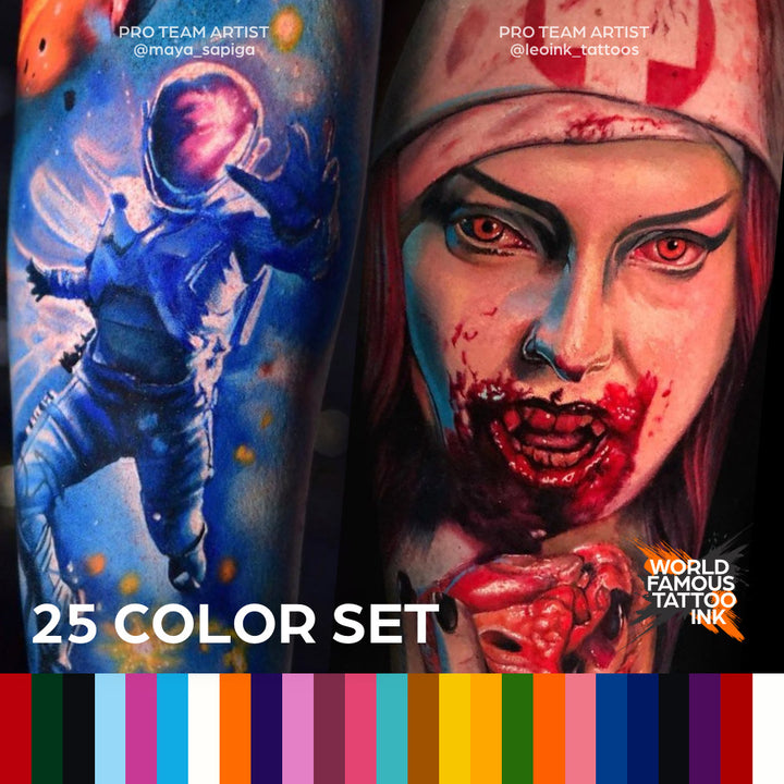 World Famous 25 color bottle set — 1oz - Ultimate Tattoo Supply