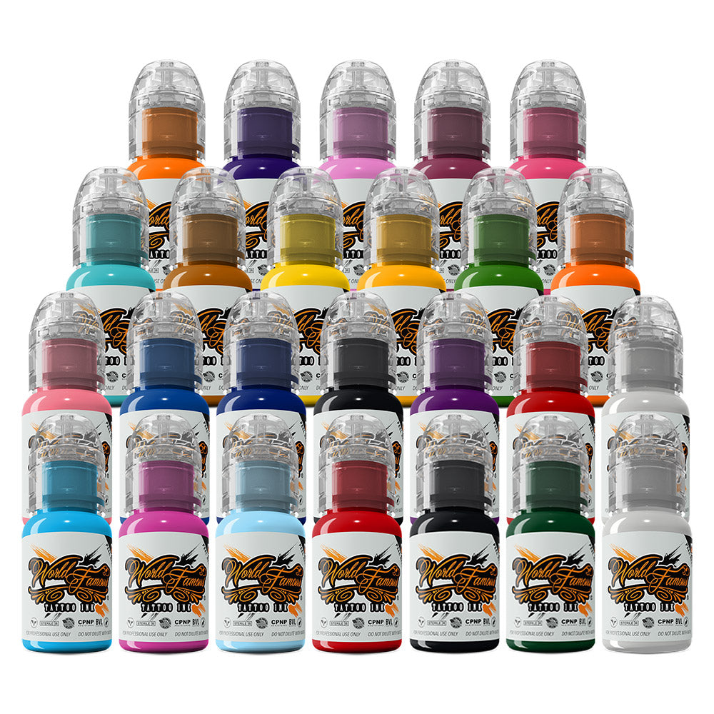 World Famous 25 color bottle set — 1oz - Ultimate Tattoo Supply