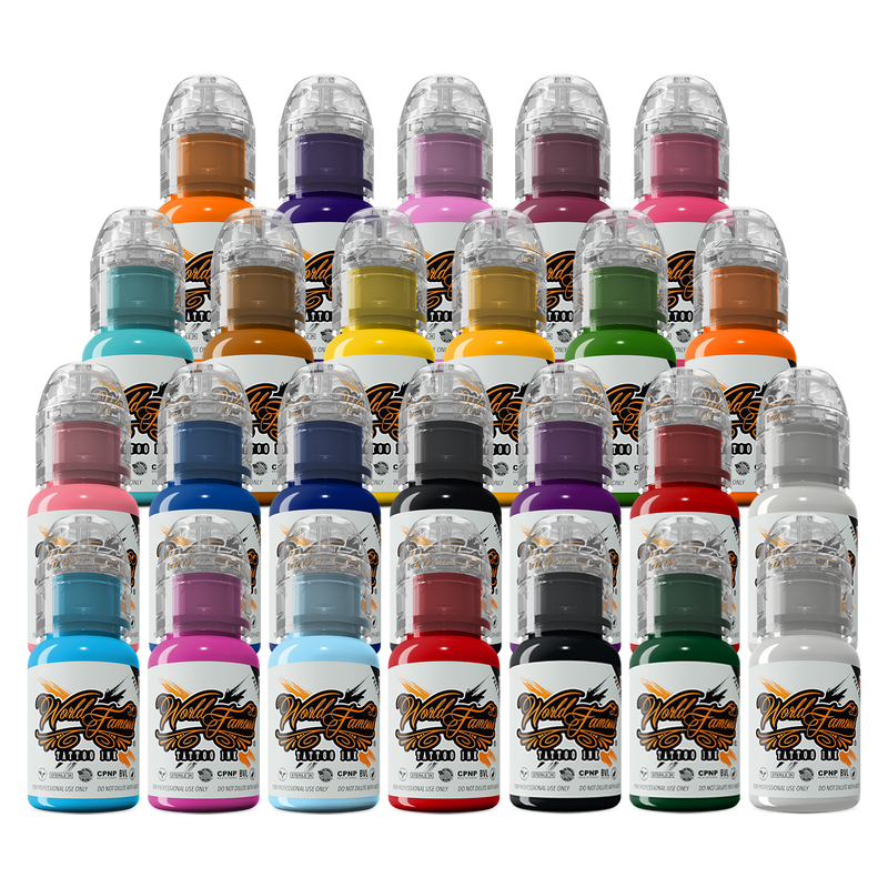 World Famous 25 color bottle set — 1oz - Ultimate Tattoo Supply