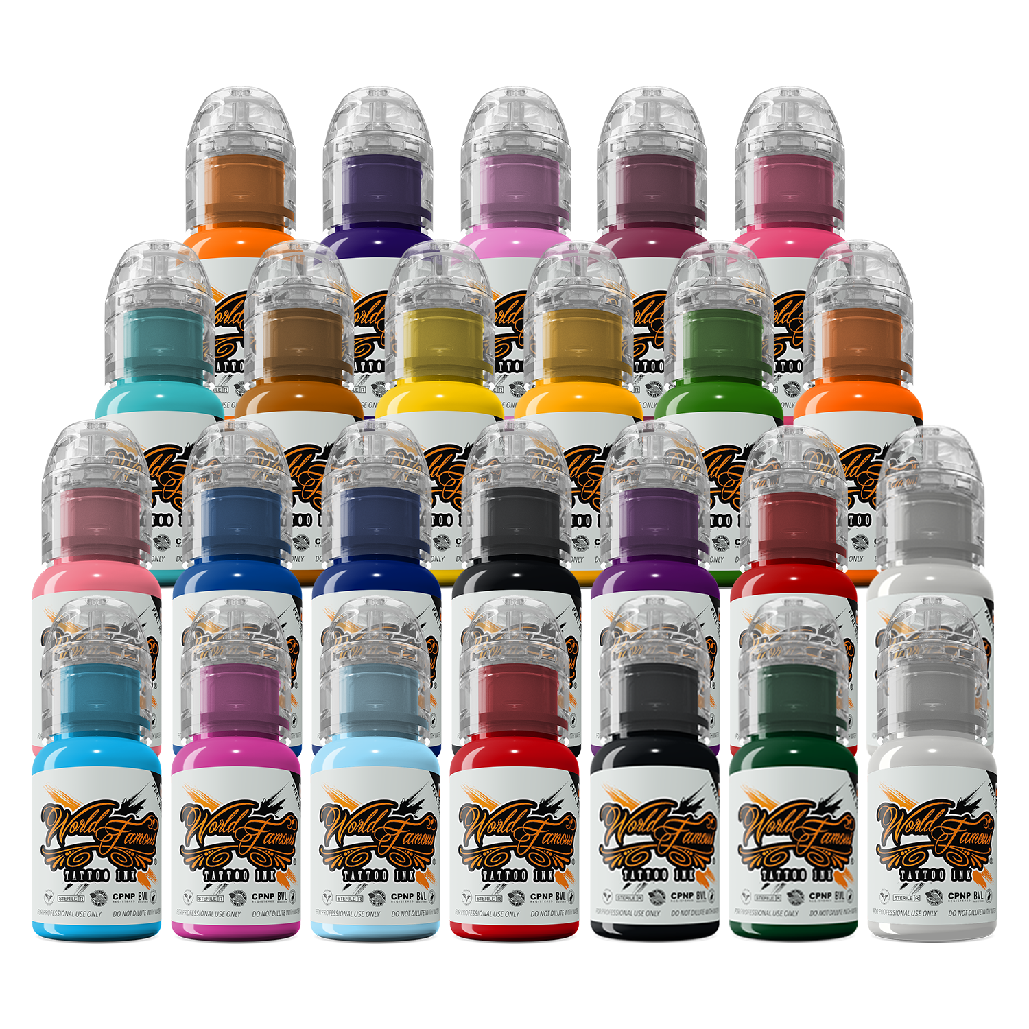 World Famous 25 color bottle set — 1oz - Ultimate Tattoo Supply