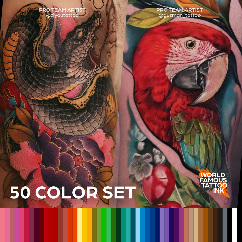50 color Set — World Famous — 1oz - Ultimate Tattoo Supply