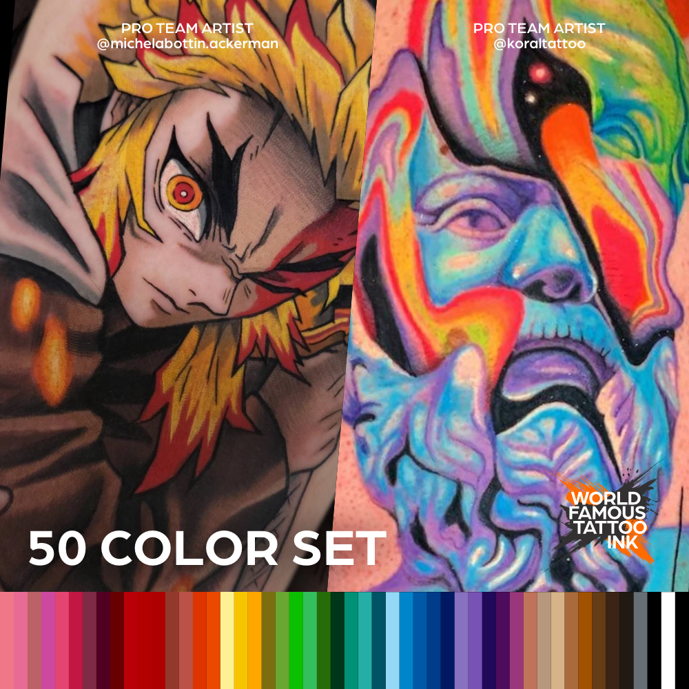 50 color Set — World Famous — 1oz - Ultimate Tattoo Supply