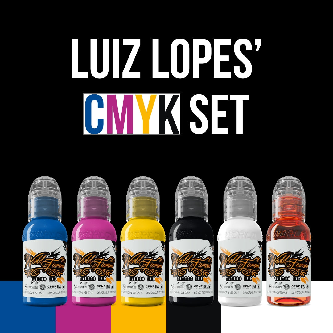 World Famous Luiz Lopes CMYK Set — 6 1oz Bottles - Ultimate Tattoo Supply