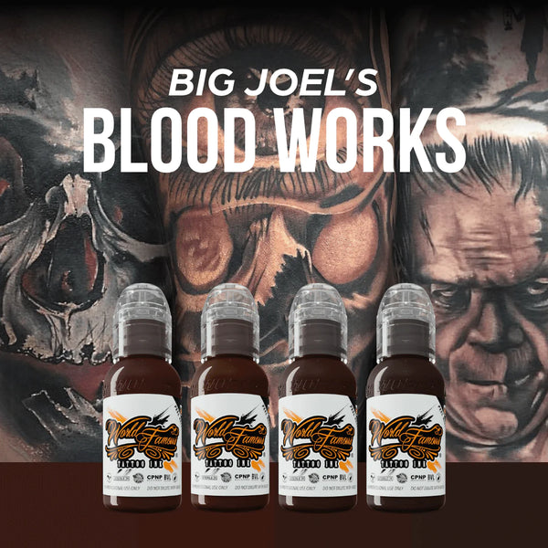 Joel's Bloodworks Set — World Famous Tattoo Ink — 1oz