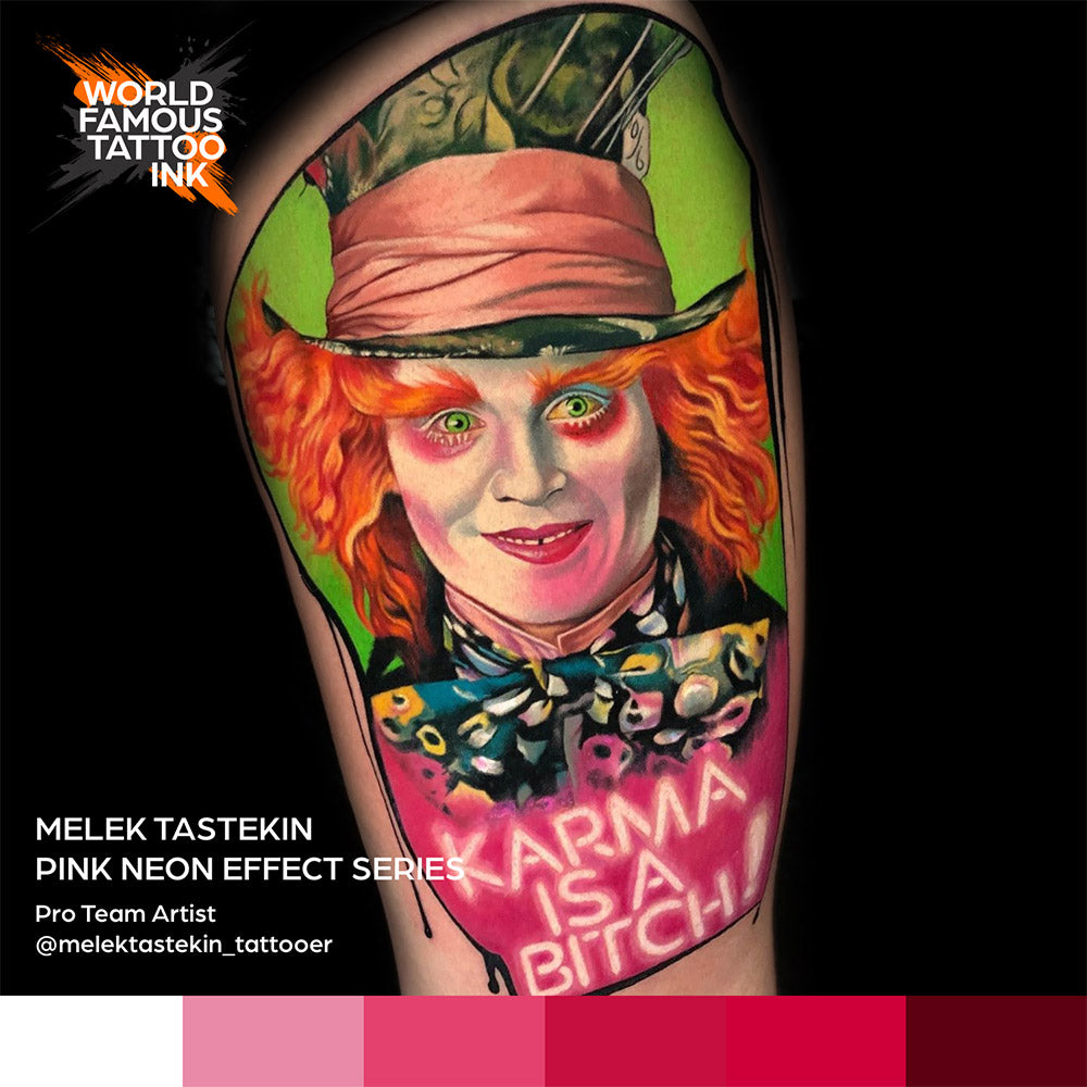 Melek Tastekin Pink Neon Effect Series — World Famous Tattoo Ink — 1oz - Ultimate Tattoo Supply