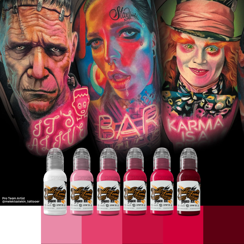 Melek Tastekin Pink Neon Effect Series — World Famous Tattoo Ink