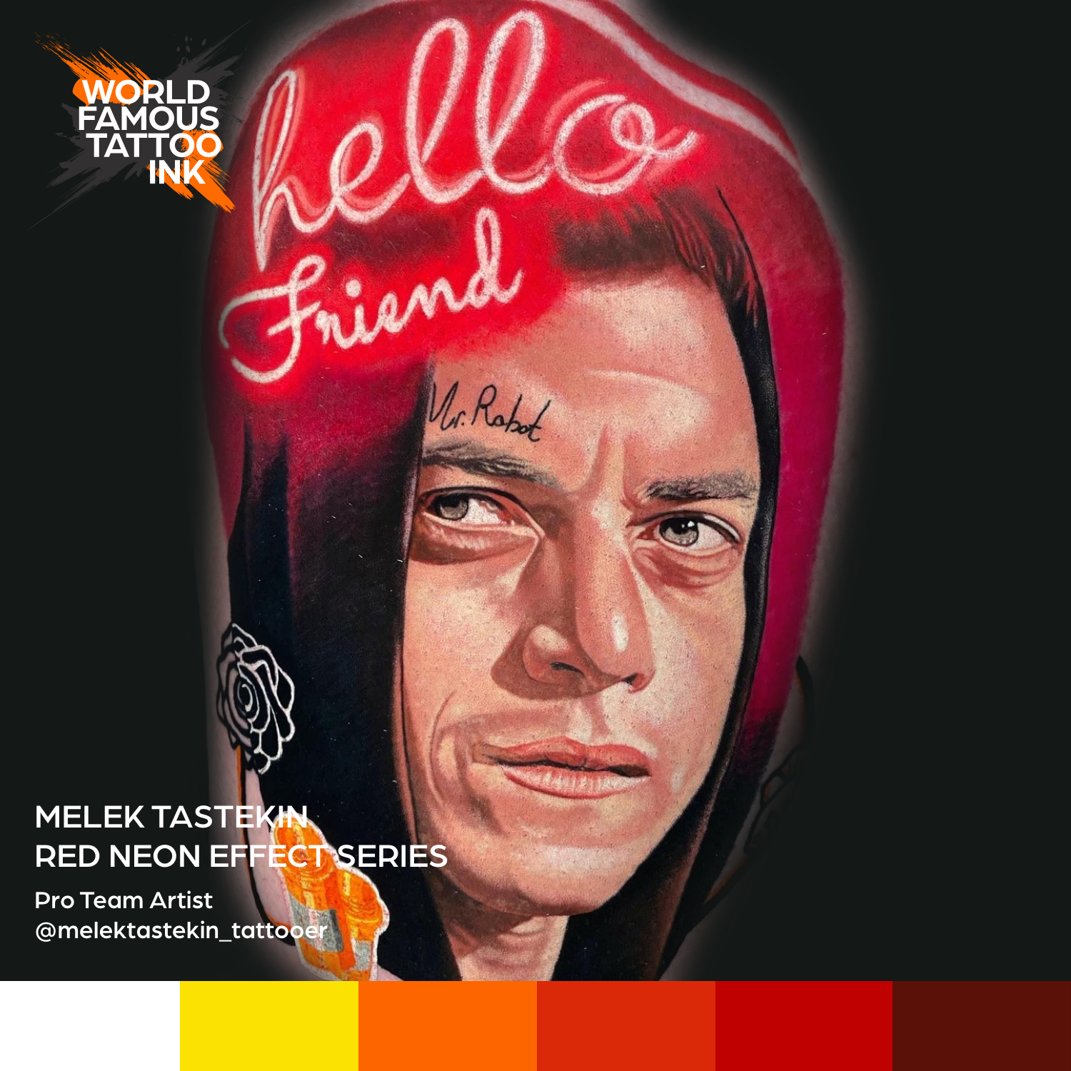 Melek Tastekin Red Neon Effect Series — World Famous Tattoo Ink — 1oz - Ultimate Tattoo Supply