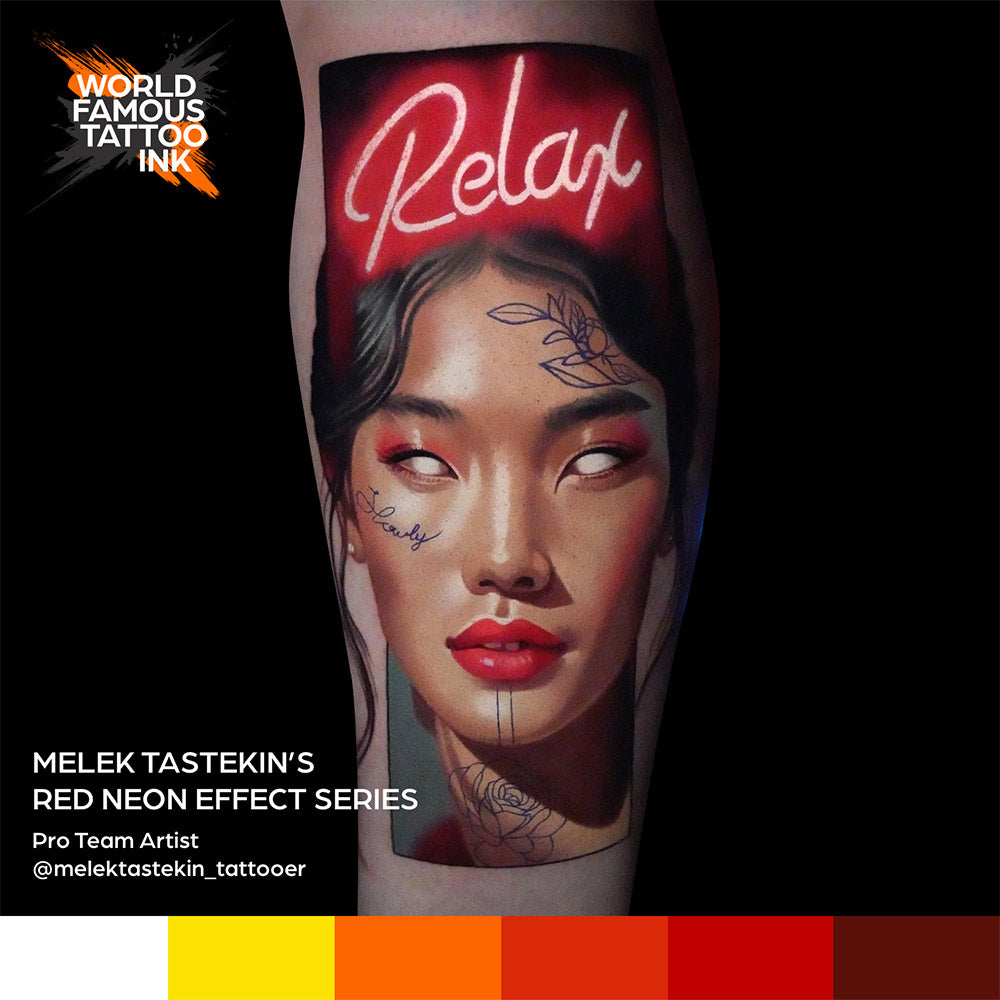 Melek Tastekin Red Neon Effect Series — World Famous Tattoo Ink