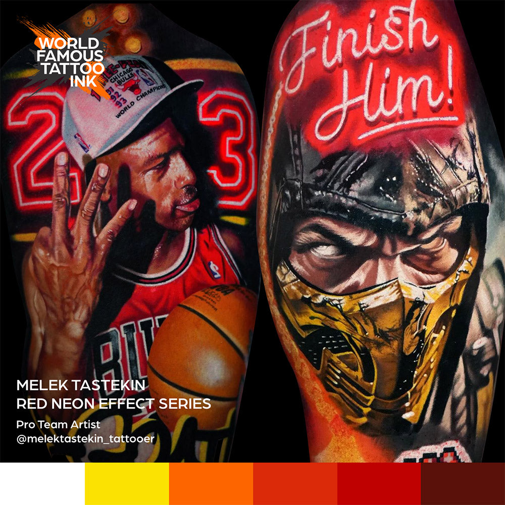Melek Tastekin Red Neon Effect Series — World Famous Tattoo Ink