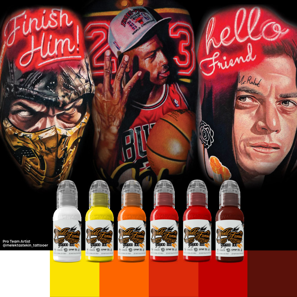 Melek Tastekin Red Neon Effect Series — World Famous Tattoo Ink