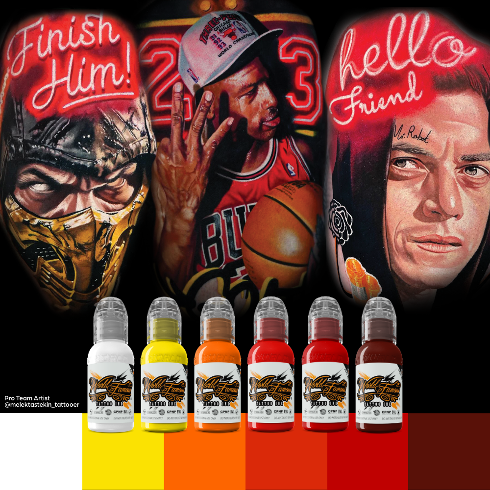 Melek Tastekin Red Neon Effect Series — World Famous Tattoo Ink — 1oz - Ultimate Tattoo Supply