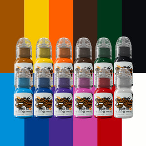 World Famous Must-Haves 12 Bottle Ink Set — World Famous Ink — 1/2oz - Ultimate Tattoo Supply