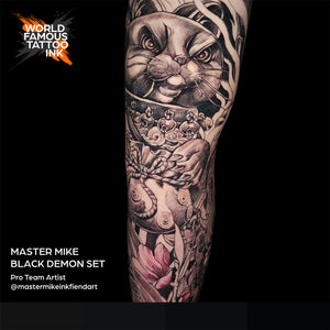Master Mike Black Demon Set — World Famous Ink — 4oz - Ultimate Tattoo Supply