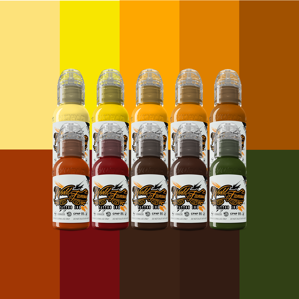 Pony Lawson 24k Set — World Famous Tattoo Ink — 1oz - Ultimate Tattoo Supply