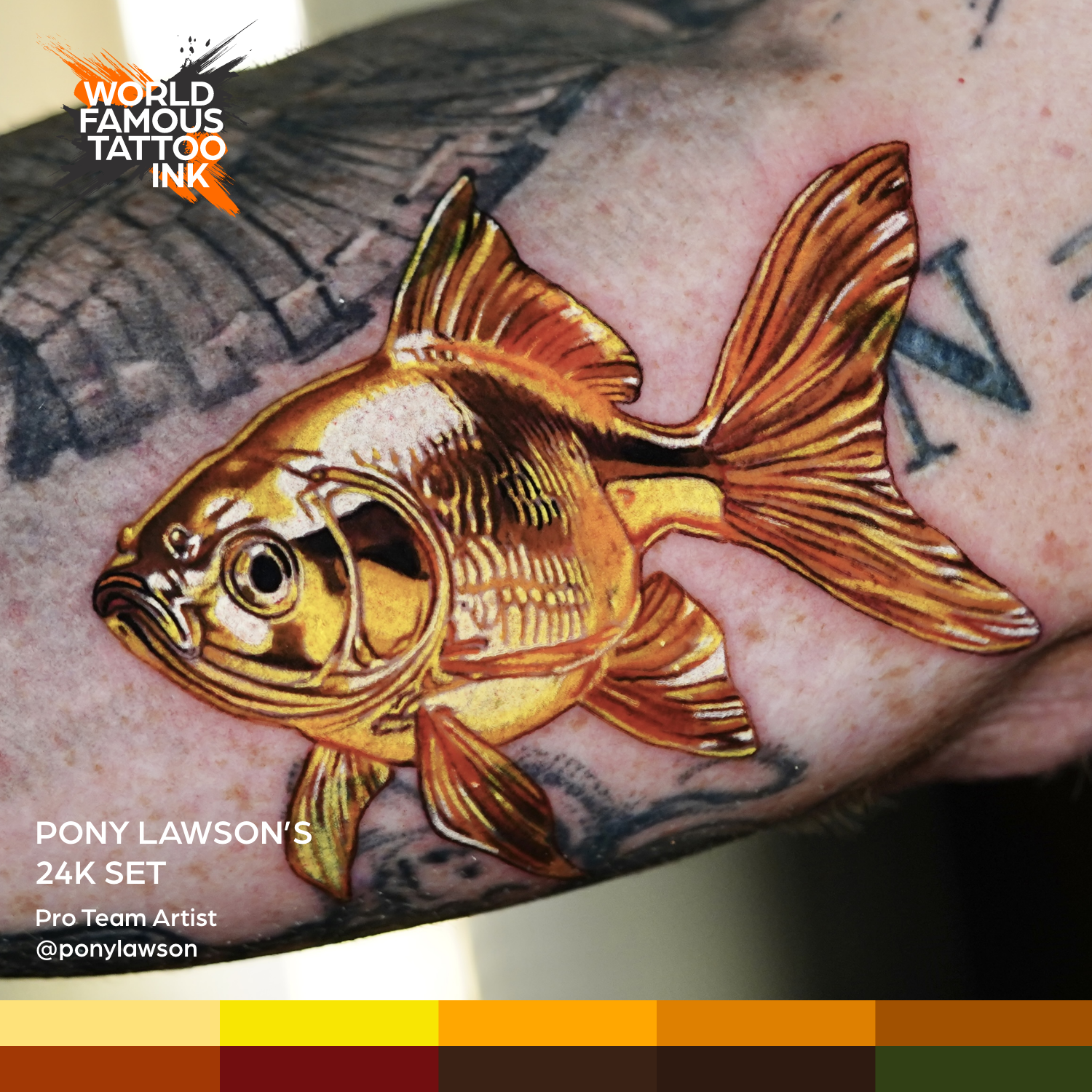 Pony Lawson 24k Set — World Famous Tattoo Ink — 1oz - Ultimate Tattoo Supply