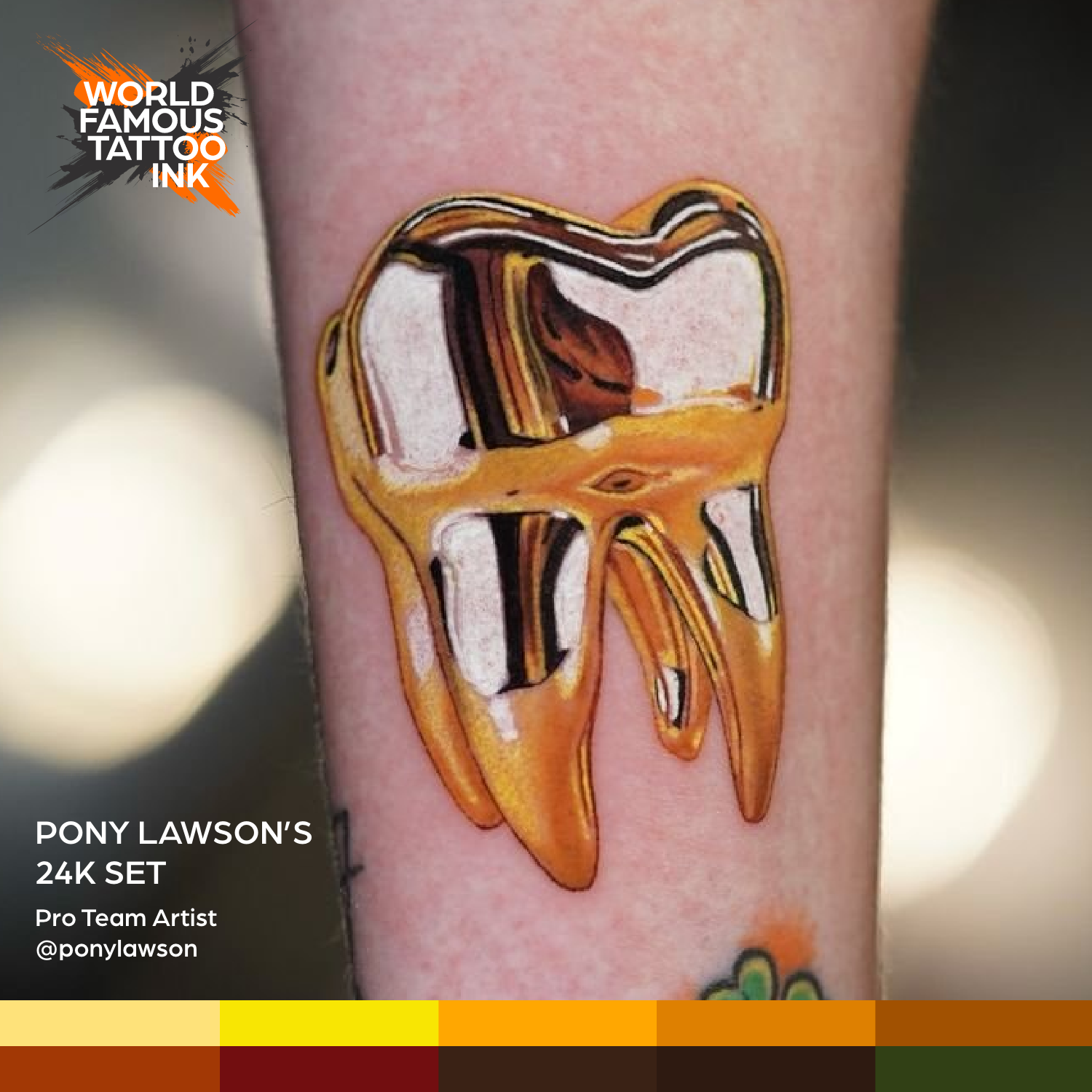 Pony Lawson 24k Set — World Famous Tattoo Ink — 1oz - Ultimate Tattoo Supply