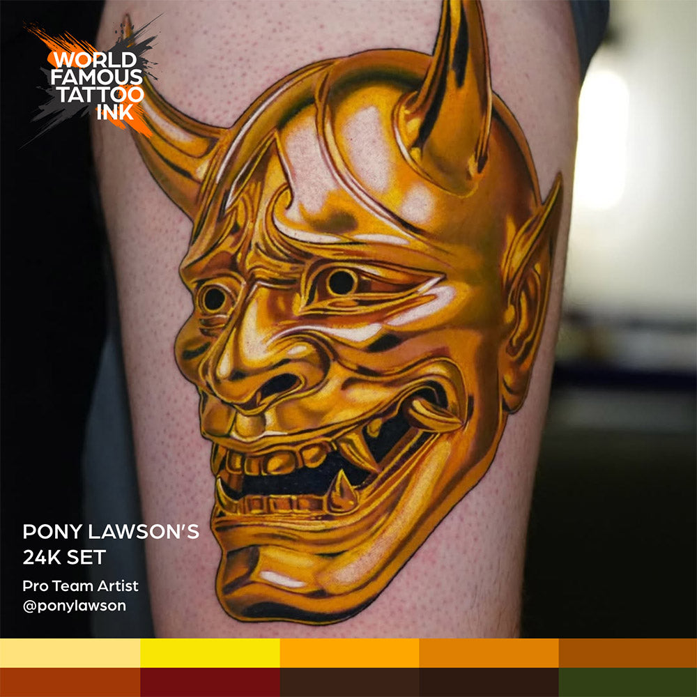 Pony Lawson 24k Set — World Famous Tattoo Ink — 1oz - Ultimate Tattoo Supply