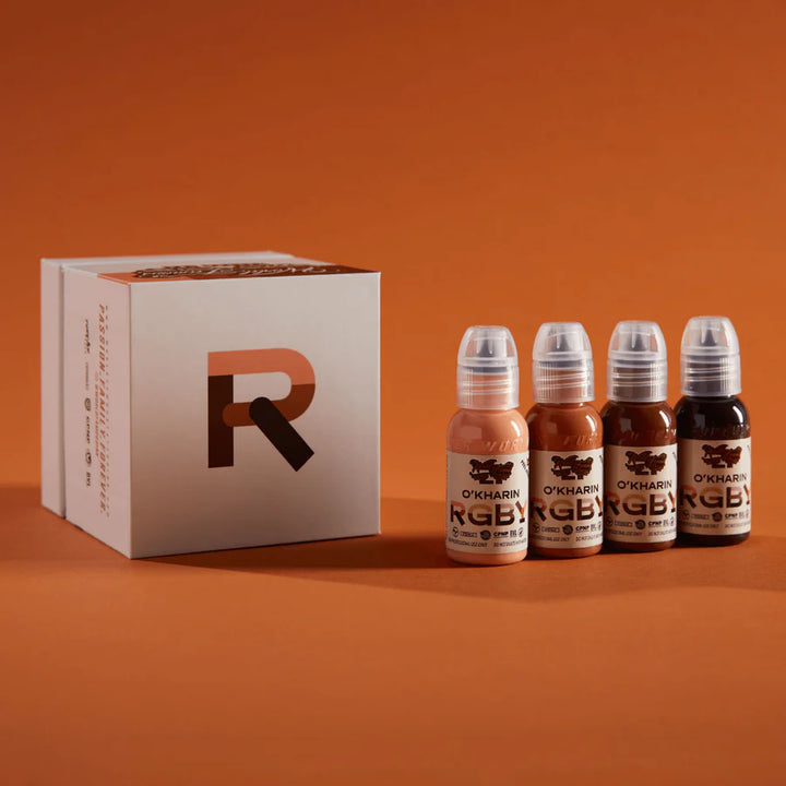 Sasha O’Kharin RGBY Skin Tone Set of 16 Colors — World Famous — 1oz - Ultimate Tattoo Supply