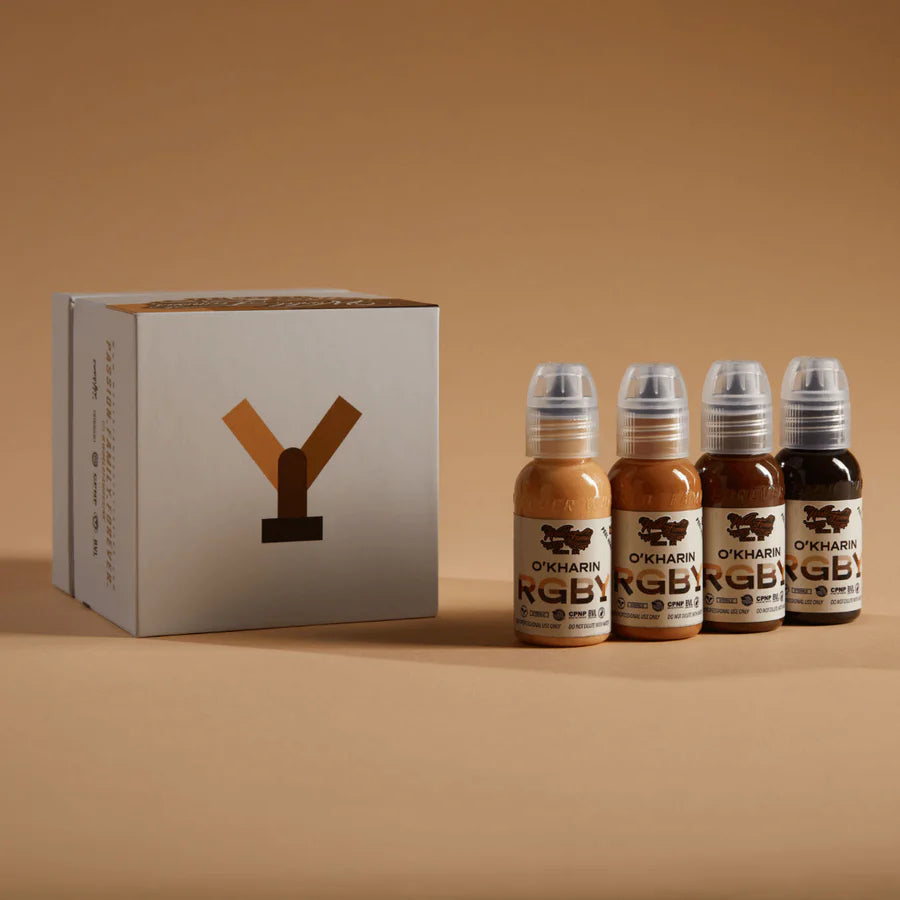 Sasha O’Kharin RGBY Skin Tone Set of 16 Colors — World Famous — 1oz - Ultimate Tattoo Supply