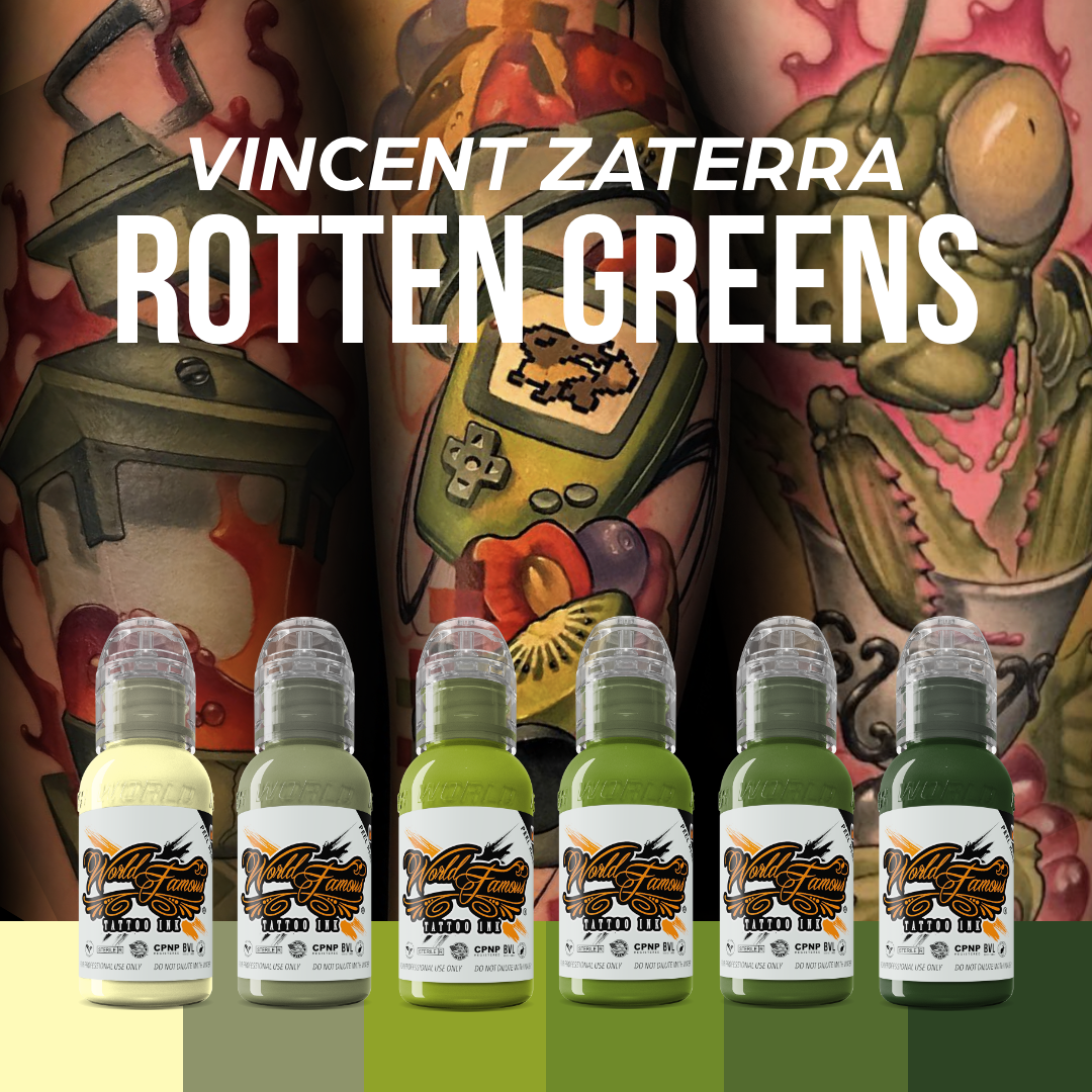 Vincent Zaterra Rotten Greens Ink Set - Ultimate Tattoo Supply