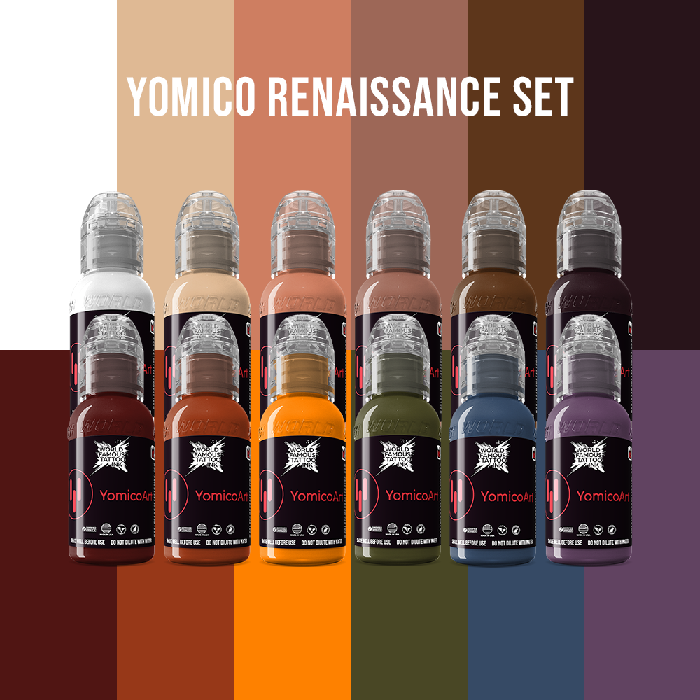 PRE-ORDER Yomico Moreno Renaissance Set — World Famous Tattoo Ink — 1oz - Ultimate Tattoo Supply