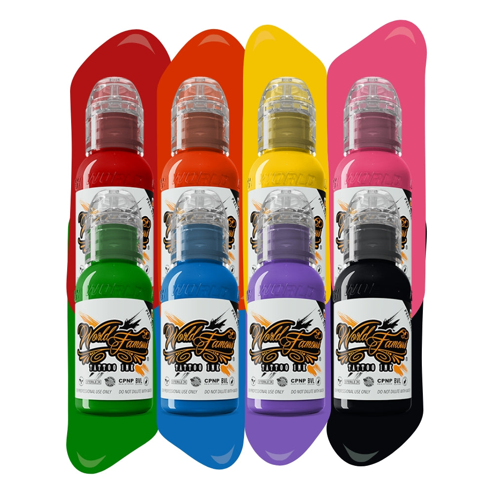 PRE-ORDER Yomico Moreno Artistic Basic Set — World Famous Tattoo Ink — 1oz - Ultimate Tattoo Supply