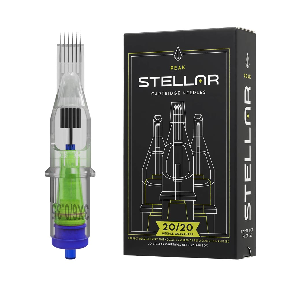 Peak Stellar Needle Cartridges — Whipshading Stipple Mags — Box of 20 - Ultimate Tattoo Supply