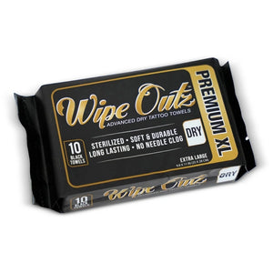 Wipe Outz XL Dry Black Tattoo Towels - Ultimate Tattoo Supply