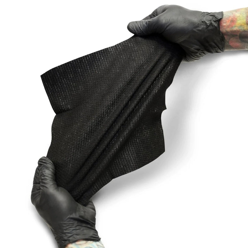 Wipe Outz XL Dry Black Tattoo Towels - Ultimate Tattoo Supply