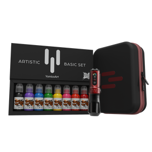 FK Irons x World Famous Yomico Special Edition ONE Machine & Artistic Basic Ink Kit - Ultimate Tattoo Supply